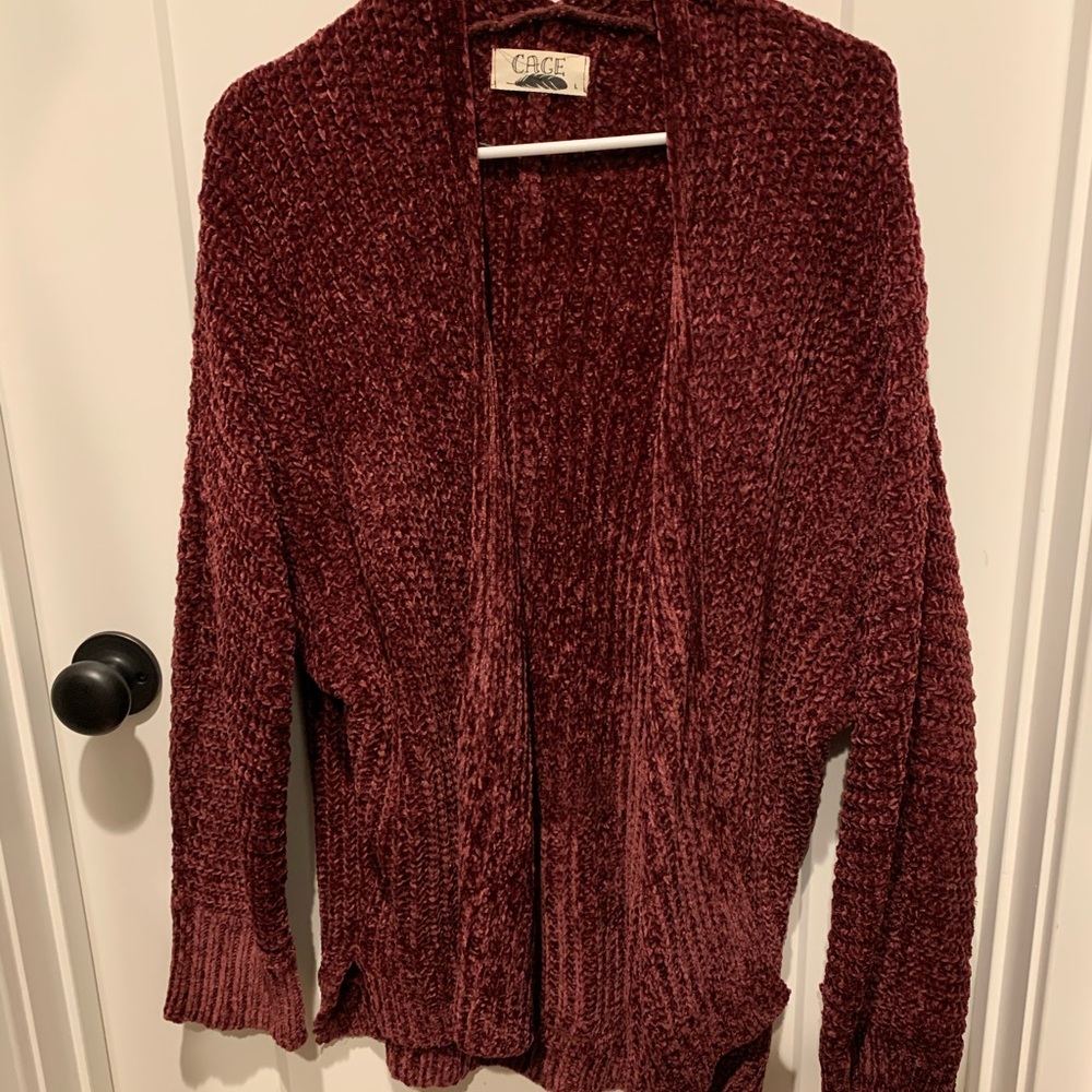 Cage Cardigan - Burgundy